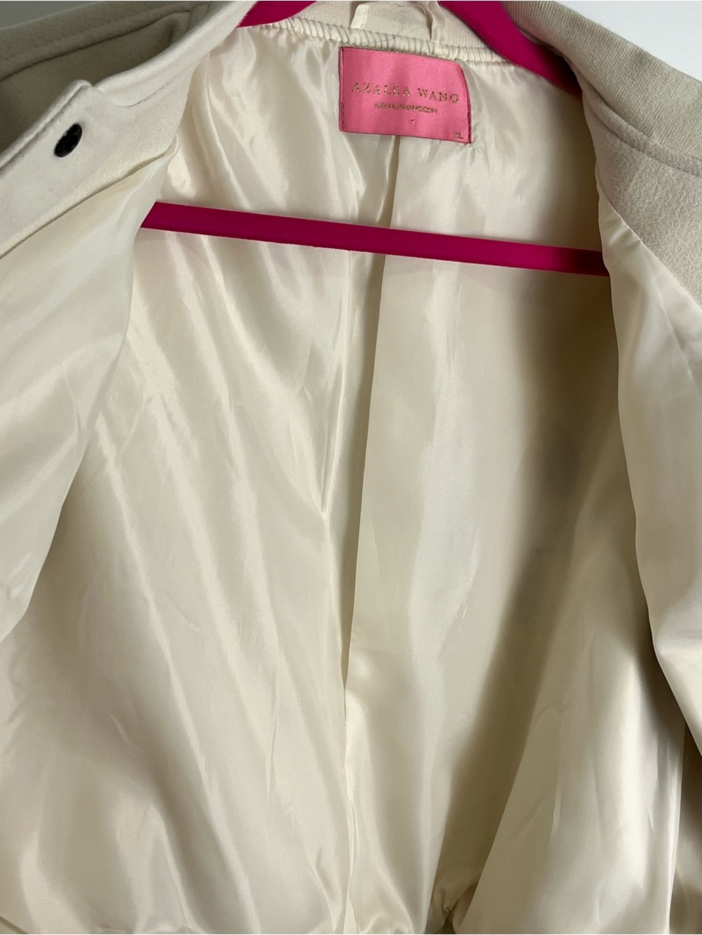 Cream Varsity Jacket with Pink & Yellow Patchwork - Picture 8 of 13